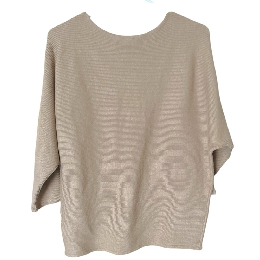 The Reset R Label Ribbed Pullover Dolman Sleeve Sweater in Flax Small/Medium - Picture 3 of 6